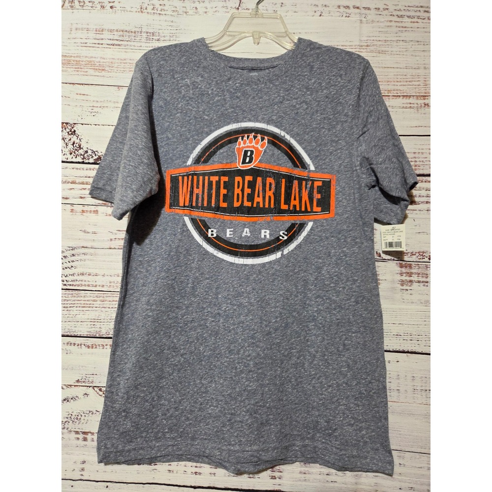 Pel Athletic White Bear Lake Bears Heather Blue Graphic T-Shirt Small NWT